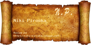 Niki Piroska névjegykártya