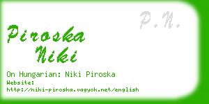 piroska niki business card